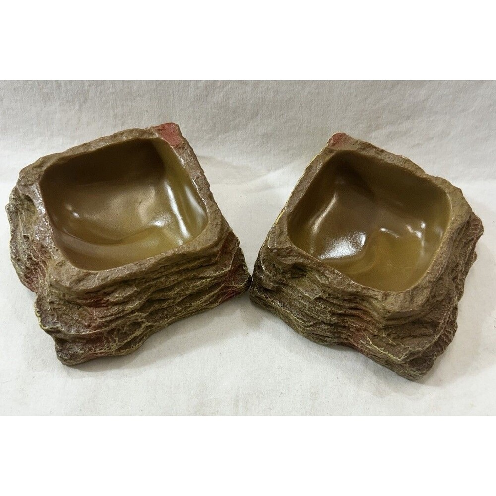 Exo Terra Water Dish Small PT2801 Reptile Terrarium Bowl Set of 2